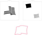 USA Flag Cookie cutter and stencil set Baking stencils and cutters bundle July 4th Independ Independence Day‌ Cookie cutter with stencils Icing stencil and cookie cutter combo(Flag Set)