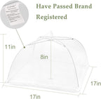 Onarway 6 Pack Food Covers 17 Inch Pop-Up Encrypted Mesh Plate Serving Tents, Fine Net Screen Umbrella for Outdoors, Parties, Picnics, BBQs, Reusable and Collapsible