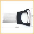 Onion Holder for Slicing, Stainless Steel Onion Slicer and Chopper, Lemon Slicer Vegetable Cutter Kitchen Tool, Food Slicing Assistant for Meat, Tomato, Potato, Lemon (2 Pack)
