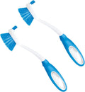 LOLA Pro Dish Brush Kitchen Scrubber | Poly Fiber Bristle | Built-in Food Scraper | Comfort Rubber Non-Slip Handle | Safe for Non-Stick & Coated Cookware | Dishwasher Safe for Cleaning 2 CT
