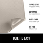 GORILLA GRIP Silicone Coffee Mat, Espresso Drink Bar Station Accessories, Waterproof Heat-Resistant Dish Drying Mats, Stay in Place on Kitchen Counter, Home Kitchen Decor Essentials, 11.5x18.5, Almond