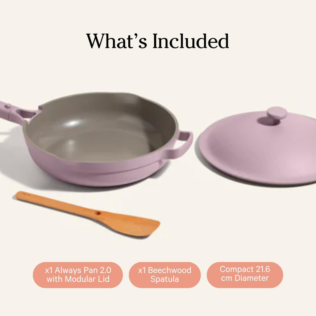 Our Place Mini Always Pan 2.0-8.5” (1.2 Qt) Nonstick, Toxin-Free Ceramic Cookware | Patented 10-in-1 Aluminum Frying & Sauté Pan | Safe for Oven, Induction & All Cooktops up to 450°F | Lavender
