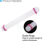 Fondant Rolling Pin, 12" Length, PP Plastic Non-Stick Guide Rings Fondant Roller Dough Roller - (Applications: for Clay Baking Fondant DIY)