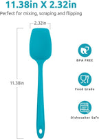 Heat Resistant Silicone Spoon Spatula: U-Taste 600ºF High Heat Flexible 11.38in Silicon Mixing Stirring Cooking Scraping Baking Bowl Scraper for Kitchen Nonstick Cookware (Marrs Green)