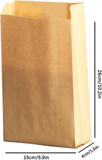 Paper Sandwich Bags 6 x 9.5 x 1.6-inch Parchment Wax Paper Sandwich Lunch Kraft Glassine Bakery Snack Cookies Treats Greaseproof Bags for Lunch Box 50 Pack