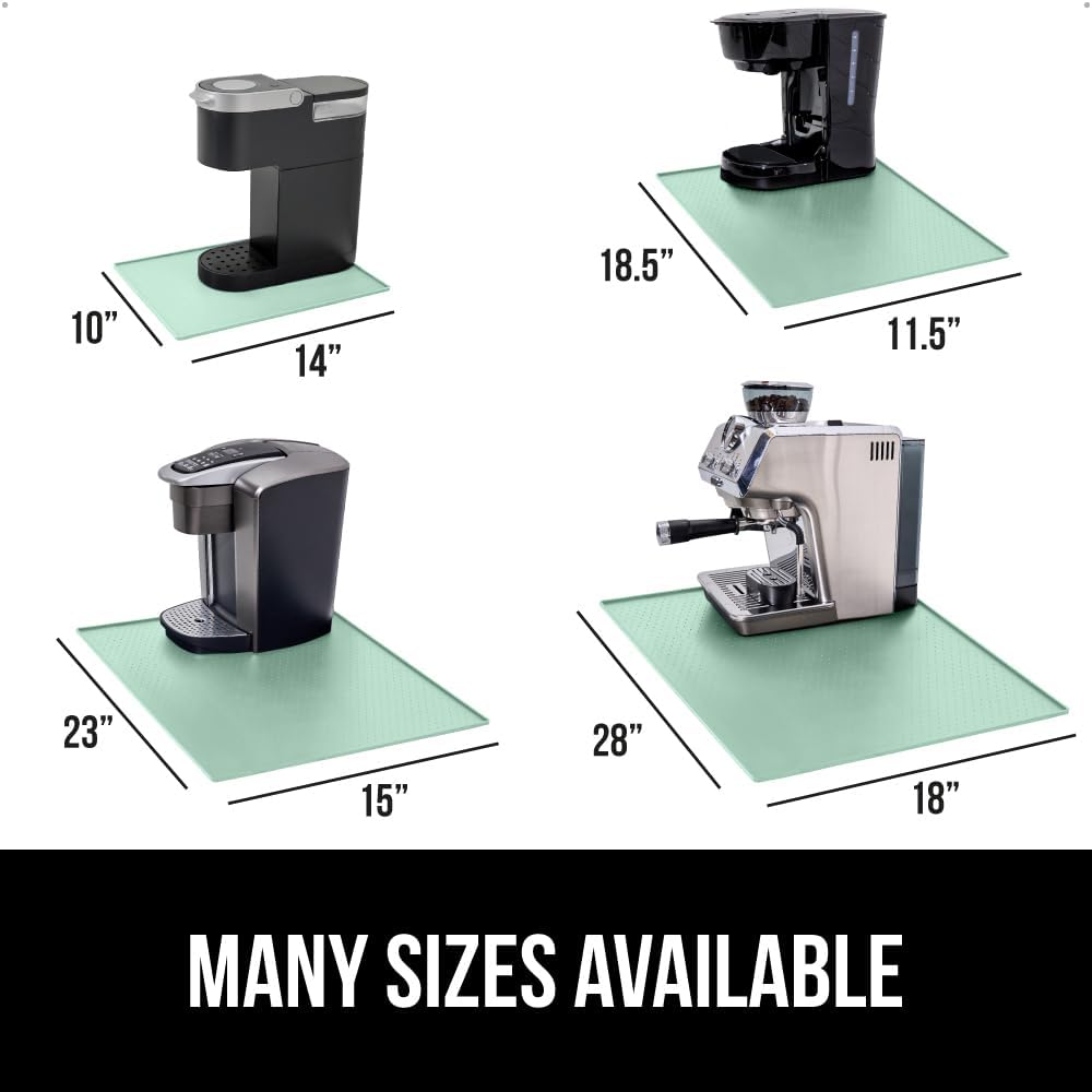 GORILLA GRIP Silicone Coffee Mat, Espresso Drink Bar Station Accessories, Waterproof Heat-Resistant Dish Drying Mats, Stay in Place on Kitchen Counter, Home Kitchen Decor Essentials, 11.5x18.5, Mint