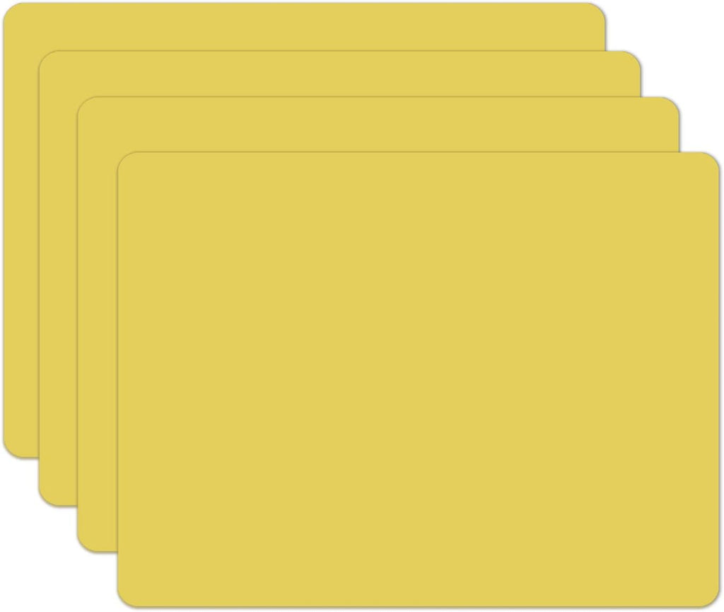 Silicone Placemats, Food-Grade Non-Slip Waterproof, Dining, Stain Resistant, Countertop Protector, Kitchen Counter Mat, Heat Resistant, Baking mat Dishwasher Safe (15.7x11.8Inch-4pack, Yellow)