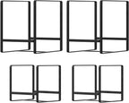 2 Large 2 Small Plate Organizers Holders Upright Cabinet Dish Drying Racks Metal Plate Dish Organizers Racks Stands for Countertop and Cupboard Black