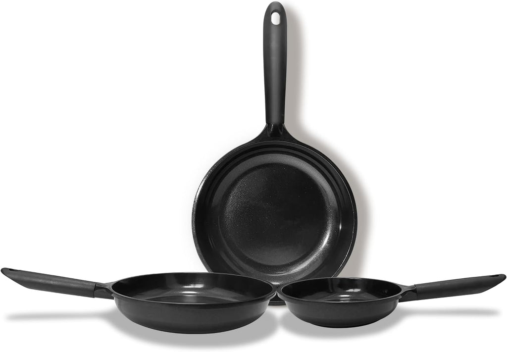 Ceramic Nonstick Frying Pan, Non Toxic Pan for Cooking, 8" 9.5" and 11" Frying Pan Skillet Set PFAS & PTFE & PFOA Free, Dishwasher Safe, Compatible with All Stovetops