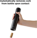 Rabbit Automatic Electric Corkscrew Wine Opener, Cordless Rechargeable, One-Touch Operation, Sleek Shiny Black Finish, Easy to Use for Wine Lovers