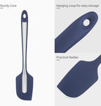 Heat Resistant Silicone Large Spatula: U-Taste 600ºF High Heat Flexible 11.38in Silicon Mixing Stirring Cooking Scraping Baking Bowl Scraper Seamless Spreader for Nonstick Cookware (Midnight Blue)