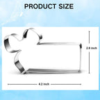 Rectangle Cookie Cutter Set with Bow- 4.2 Inch - Dishwasher Safe - Metal Plaque Cookie Cutter for Baking - Perfect for Baby Shower, Birthday, Wedding, Graduation, and Holiday Cookies