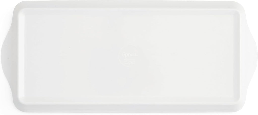 Pimpernel Morris & Co Willow Bough Sandwich Tray - Soft Sage Melamine Serving Tray for Tea Time, Light Snacks, TV Lunches - Easy-Clean Surface & Dishwasher Safe - 15 x 6 Inch, Ideal Housewarming Gift