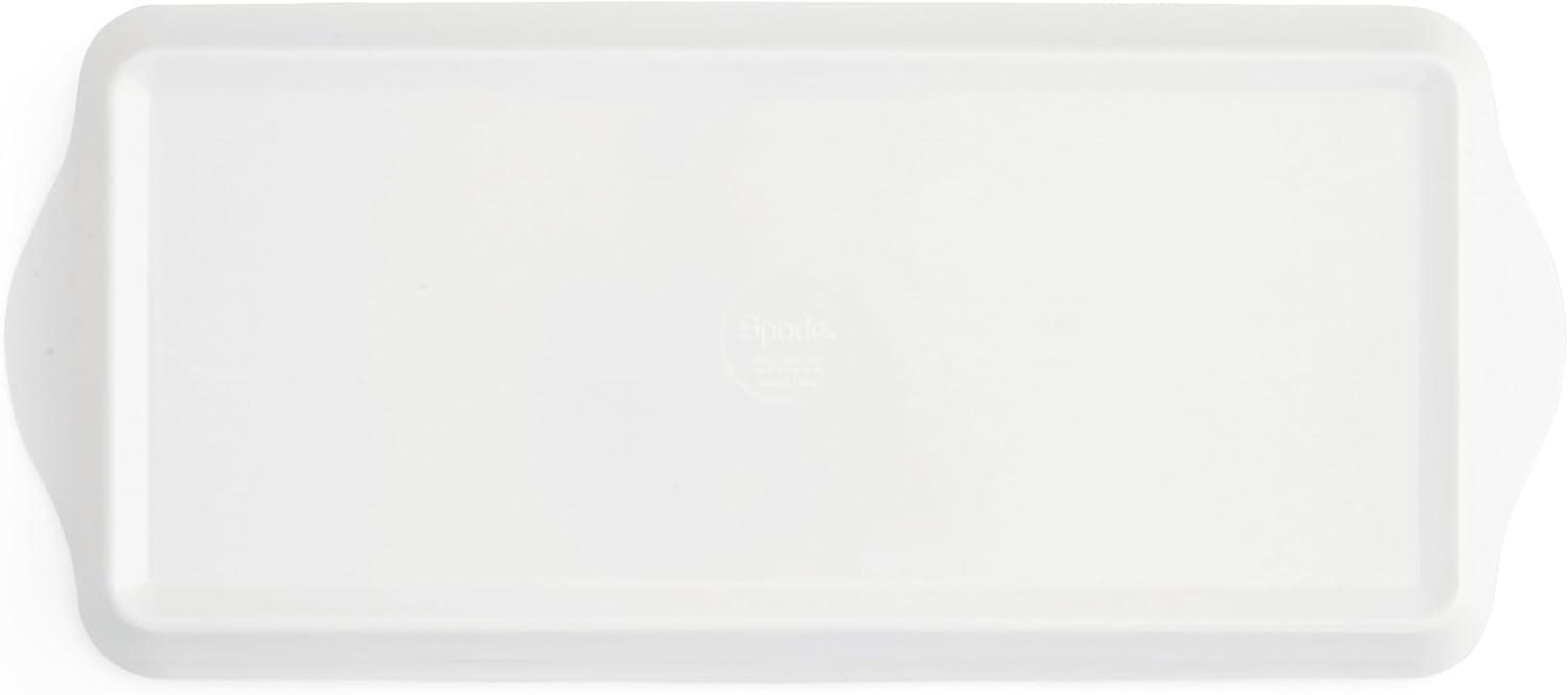 Pimpernel Morris & Co Willow Bough Sandwich Tray - Soft Sage Melamine Serving Tray for Tea Time, Light Snacks, TV Lunches - Easy-Clean Surface & Dishwasher Safe - 15 x 6 Inch, Ideal Housewarming Gift