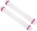 Fondant Rolling Pin, 13" Length, PP Plastic Non-Stick Guide Rings Fondant Roller Dough Roller - (Applications: for Baking Clay DIY), 2-Pieces