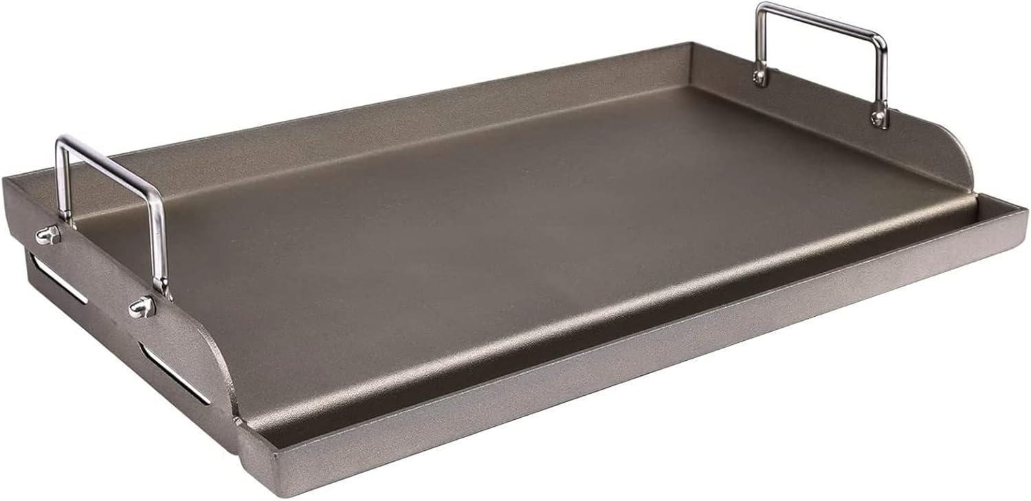 Uniflasy Cast Iron Griddle for Gas Grill Flat Top Griddle Insert for Outdoor Gas Grill, 25" x16" Cooking Skillet Plate Pan Teppanyaki for Charcoal/Electric Grills Fits Camping Tailgating Parties