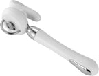 Can Opener Manual Tin Opener Stainless Steel Heavy Duty, Oversized Hand-held Easy Rotary Knob, Safe Cut Manual Can Opener with Non-Slip Handle, Smoother Cut Sharp Blade for Seniors Kitchen Tool, White