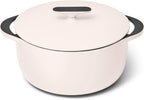 Caraway Enameled Dutch Oven - 6.5 qt Cast Iron Dutch Oven With Lid - 3 Layer Enamel Coating - No Seasoning Required - Compatible With All Stovetops - Oven Safe - No Forever Chemicals - Cream