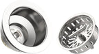 KONE 3-1/2 Inch Kitchen Sink Drain Strainer Assembly Made by All Stainless Steel with Strainer Basket/Drain Stopper, Replacement for Standard Commercial Drains