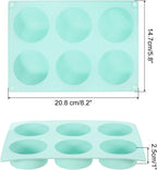 uxcell 2pcs Silicone Muffins Pan, 6 Cup Silicone Cupcake Pan Nonstick Baking Tray for Muffins, Cupcakes, Dishwasher Safe, Green