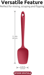 U-Taste Silicone Spoon Spatula Set: 480ºF Heat Resistant Food Grade Flexible Rubber Spoonula, Nonstick Cooking Mixing Scooping Kitchen Baking Scraper Utensils Set of 3 for Pan, Pot, Bowl (Colorful)