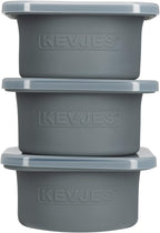 PLUS Large 1000ml Pizza Dough Proofing Boxes for DIY Artisan Pizza, Food Grade Silicone Stackable Containers with Lids. Freezer, Fridge, Dishwasher Safe (3Space Grey Plus)