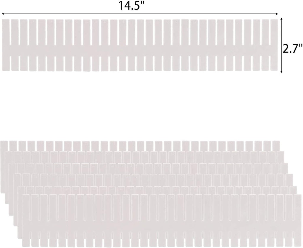 acDesign 40Pcs Grid Drawer Dividers, Adjustable Drawer Organizer for Socks, Underwear, Lingerie, Makeup, Bedroom Office Kitchen Storage (White)