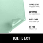 GORILLA GRIP Silicone Coffee Mat, Espresso Drink Bar Station Accessories, Waterproof Heat-Resistant Dish Drying Mats, Stay in Place on Kitchen Counter, Home Kitchen Decor Essentials, 10x14, Mint