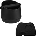 6 Inch Large Capacity Design Espresso Knock Box Tamping Mat Espresso Machine Accessories Set of 2 with Removable Knock Bar and Anti-Slip Base for Home Office Barista Tools for Bar Shop
