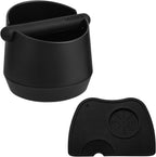 6 Inch Large Capacity Design Espresso Knock Box Tamping Mat Espresso Machine Accessories Set of 2 with Removable Knock Bar and Anti-Slip Base for Home Office Barista Tools for Bar Shop