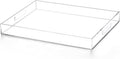Modern Acrylic Ottoman Tray with Cutout Handles, Acrylic Serving, Organizer Decorative for Living Room, Bedroom,Bathroom and Kitchen Tabletop (Clear, 11x14 Inch)