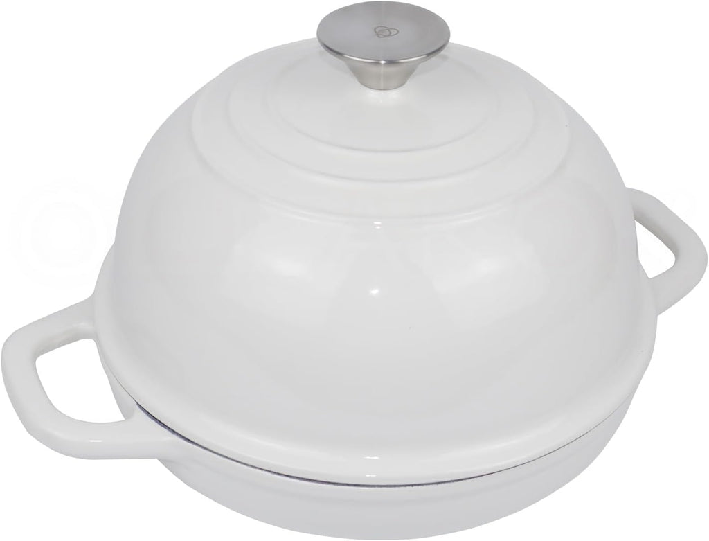 Dutch Oven for Bread Baking Bread Oven for Sourdough Bread Baking, Enameled Cast Iron Dutch Oven Pot with Lid 5 qt Cast Iron Bread Pan, White
