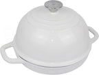 Dutch Oven for Bread Baking Bread Oven for Sourdough Bread Baking, Enameled Cast Iron Dutch Oven Pot with Lid 5 qt Cast Iron Bread Pan, White