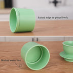 Ceramic Butter Crock with Lid, Countertop French Butter Keeper with Water Line for Spreadable Soft Butter, Matte Mint Green