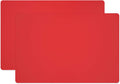 Silicone Placemats, Food-Grade Non-Slip Waterproof, Dining, Stain Resistant, Countertop Protector, Kitchen Counter Mat, Heat Resistant, Baking mat Dishwasher Safe (23.6"×15.7"-2pack, Red)