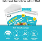 KOOC Slow Cooker Liners 10"x13" 20 count Small Size Disposable Plastic Bags Pot Liners Brunch Cooking Bags Fit 1.5 qt to 2 qt Pot BPA Free