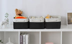 TheWarmHome Storage Bins for Shelves - 1 Pack 13.8x9.7x6.7 inch Storage Basket for Organizing for Closet Organizer Cubes Laundry Cloth Nursery (White & Black)