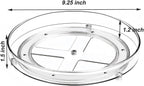 9.25 Inch Lazy Susan Turntable, Clear Plastic Spinning Organizer for Cabinet, Fridge, 360° Rotation, Easy to Clean, Kitchen, Bathroom, Vanity Countertop Storage Solution (Clear, 9.25inch 1 Tier)