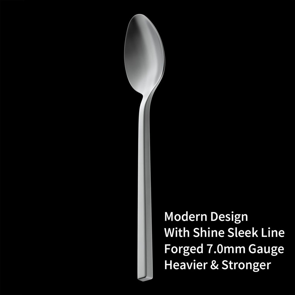 Alata Cube 20-Piece Forged Silverware Set Stainless Steel Flatware Set,Service for 4,Matte Satin Polished Cutlery Set,Dishwasher Safe