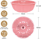 10 inch Silicone Bundt Cake Pan, Non-Stick Silicone Fluted Pans, ome Baking DIY Cake Mold for Cake, Jelly, Bread, Chocolate, Para Gelatinas (Red) (Pink, 1 Pack)