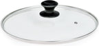 13 In Glass Lid for Frying Pan, Tempered Replacement Cover Compatible with All 13 inches Cookware for Skillets, Round Cast Iron, Cast Aluminium, Stainless Steel Pans &Pots, Black