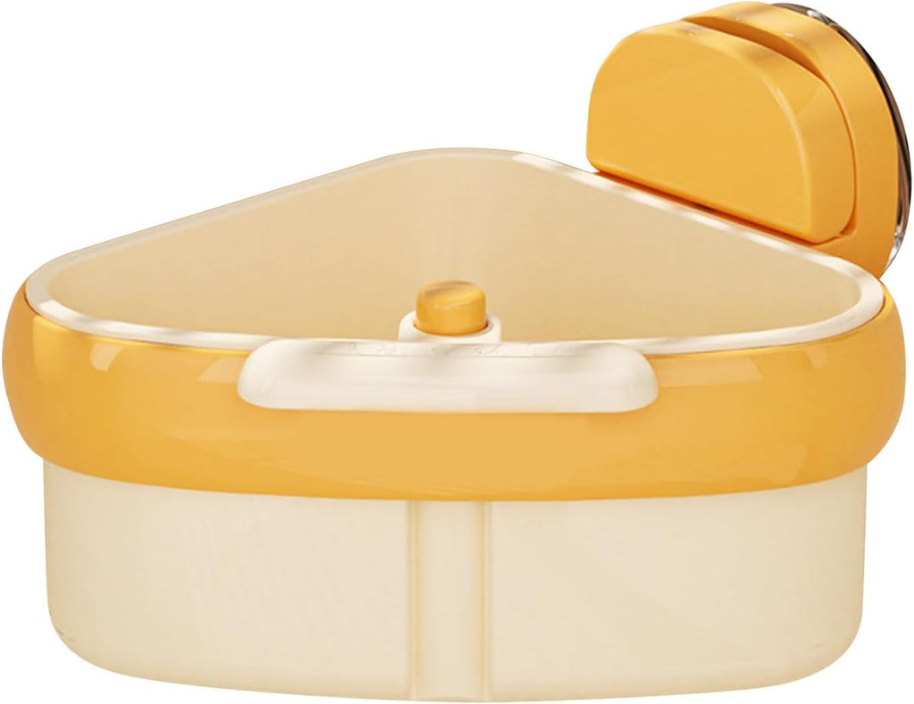 Kitchen Corner Sink Strainer with Suction Cup, Food Waste & Trash Basket, Triangle Drain Rack with Automatic Dumping, Perfect for Vegetables, Scraps & Easy Cleaning