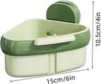 Corner Sink Strainer, 2025 New Upgraded Suction Cup Press Sink Drainer Basket, Automatic Dumping Suction Cup Corner Sinks, Triangle Plastic Sinks Food Catcher Kitchen Faucet Sponge Storage Rack