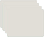 Silicone Placemats, Food-Grade Non-Slip Waterproof, Dining, Stain Resistant, Countertop Protector, Kitchen Counter Mat, Heat Resistant, Baking mat Dishwasher Safe (15.7x11.8Inch-4pack, White Gray)