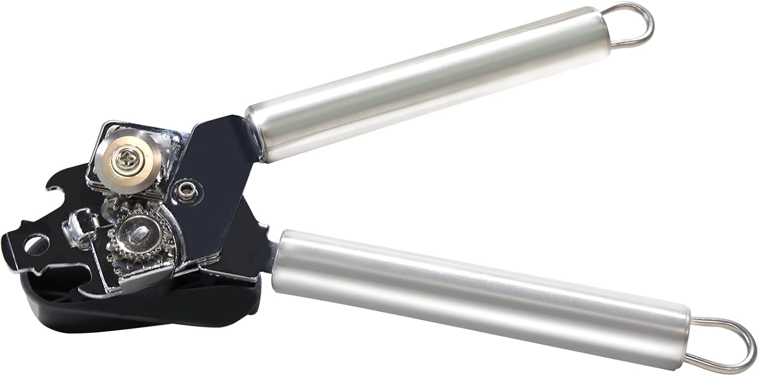 BYVOV Stainless Steel Can Opener Manual with Smooth Edge Heavy Duty Handle Easy Turn 9- Inch