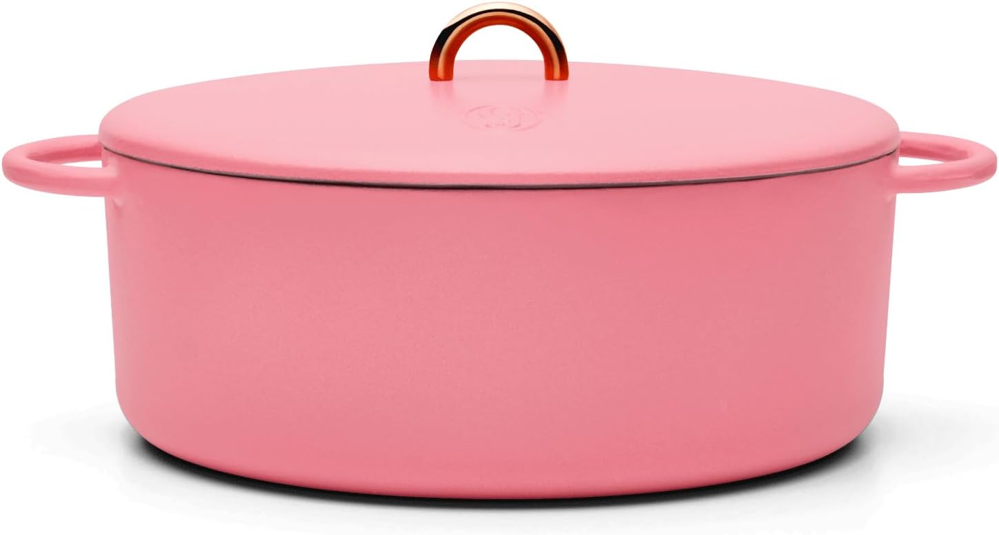 Great Jones Dutchess Cast Iron Dutch Oven Pot With Lid (Taffy) - Large 6.75 Quart Size, Dual Handles - All Stovetop Safe - 500° Dutch Oven For Bread Baking | Dishwasher Friendly