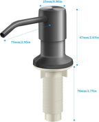 Soap Dispenser for Kitchen Sink and Extension Tube Kit, Stainless Steel Countertop SoapDispenser with 47 Inches Tube Connects Directly to Soap Bottle, Hand and Dish Soap Dispenser Pump （Gray）