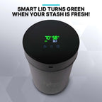 Herb Guard Auto-Cure Smart Jar and Vacuum Seal Curing Jar with Built In Hygrometer (1 Liter / 2 Oz Capacity) Curing Kit & Child Resistant Container Keeps Herbs and Serving Spices Fresh for Months