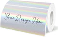 2x4 Inch Holographic Thermal Labels, Silver Direct Thermal Stickers Label, Self-Adhesive Glitter Thermals Printer Sticker Labels, Perforation Line Design- 200Pcs/ 1 Roll