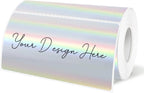 2x4 Inch Holographic Thermal Labels, Silver Direct Thermal Stickers Label, Self-Adhesive Glitter Thermals Printer Sticker Labels, Perforation Line Design- 200Pcs/ 1 Roll